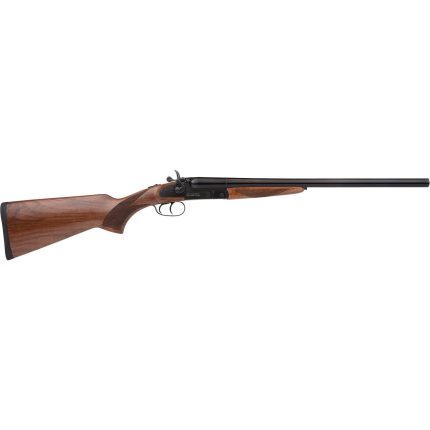 Side view of classic wooden hunting rifle