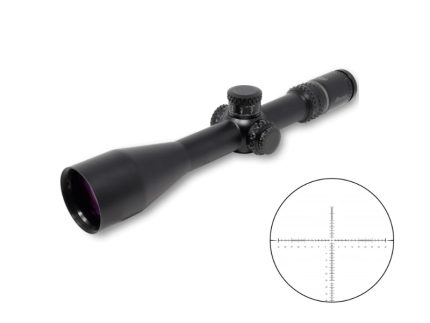 Black rifle scope with detailed reticle inset