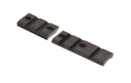 Black polymer rifle Picatinny rail sections isolated