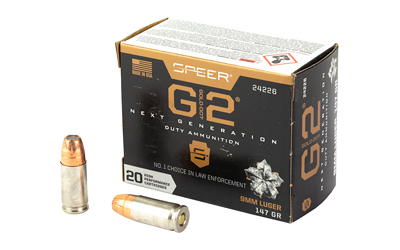 Speer G2 9mm Luger ammunition box with bullets