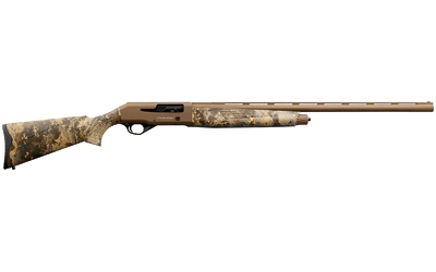 Camouflage hunting shotgun isolated on white background