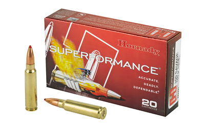 Hornady Superformance ammunition box with cartridges