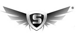 Winged shield with letter S logo