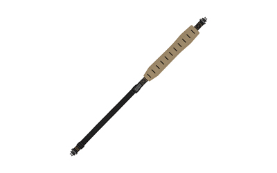 Beige and black tactical baton isolated on white