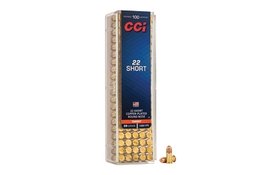 CCI 22 Short rimfire ammunition box with bullets