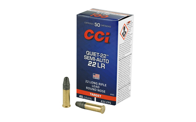 CCI Quiet-22 Semi-Auto ammunition box with bullets