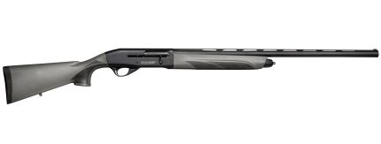 Black Weatherby semiautomatic shotgun on white background