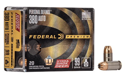 Federal Premium 380 Auto ammunition box and bullet