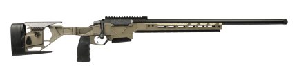 Modern precision rifle on white background