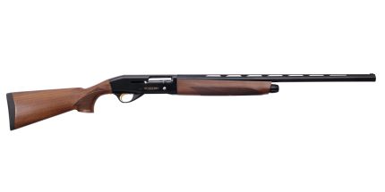 Weatherby black and brown shotgun isolated on white