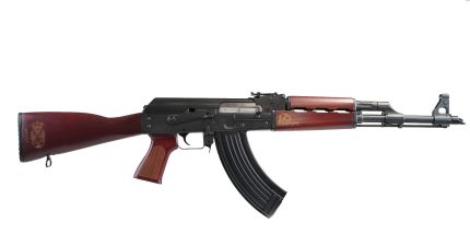 Detailed image of AK-47 rifle on white background