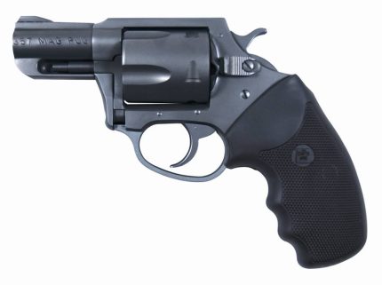 Close-up of .357 Magnum revolver on white background