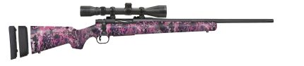 Pink camouflaged sniper rifle with scope