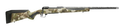 Camouflage hunting rifle with scope isolated on white