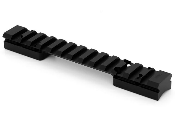 Black Picatinny rail for mounting on firearms