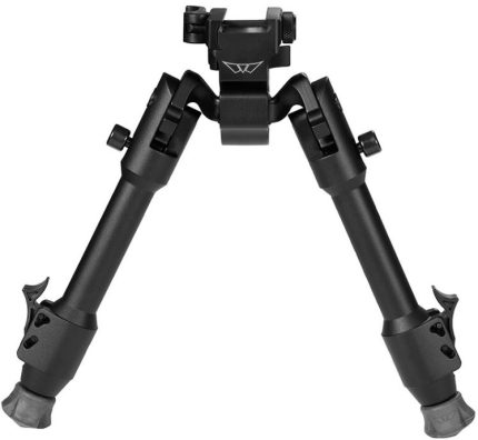 Black tactical tripod for cameras with adjustable legs