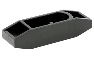 Black plastic desk organizer on white background