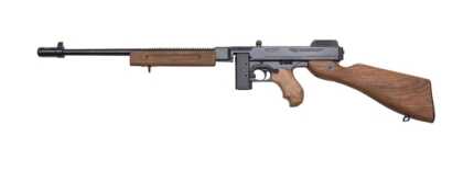 Vintage semi-automatic rifle with wooden stock isolated