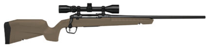 Tan sniper rifle with scope on white background