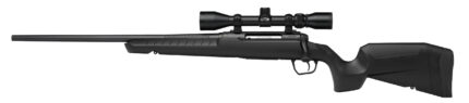 Black sniper rifle with mounted scope