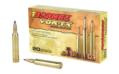 Barnes VOR-TX ammunition box and cartridges