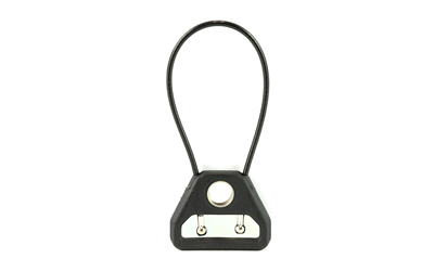 Black triangle bicycle lock on white background