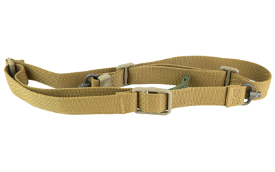 Khaki tactical belt with buckle on white background