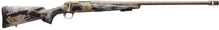 Camouflage hunting rifle with gold detailing