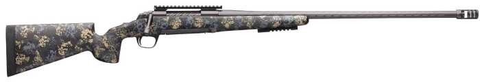 Camouflaged hunting rifle with extended barrel