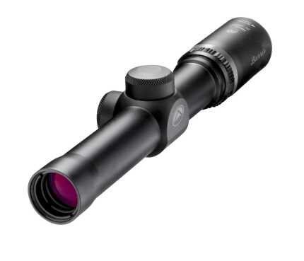 Black tactical rifle scope with adjustments