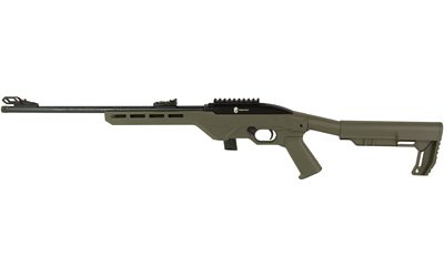 Olive green sniper rifle on white background