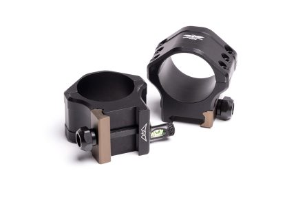 Two black tactical rifle scope mounts