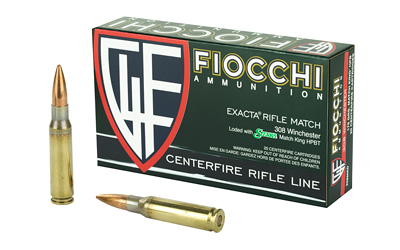 Fiocchi ammunition box with .308 Winchester bullets