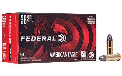 Federal American Eagle 38 SPL ammo box and bullet