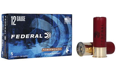 Federal 12 Gauge Magnum Buckshot ammunition box and shell