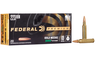 Federal Premium .223 REM ammunition box with bullet