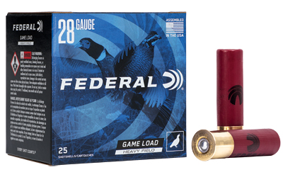 Federal 28 gauge shotgun shells box and sample shell