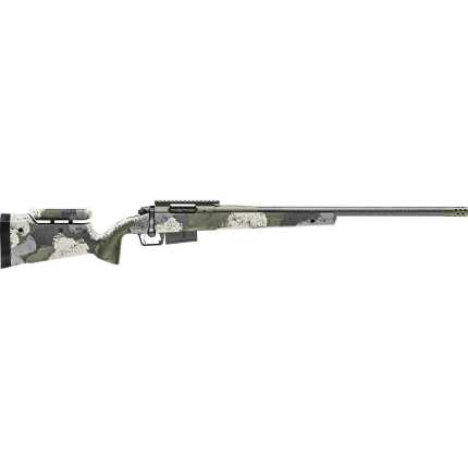 Camo pattern sniper rifle isolated on white