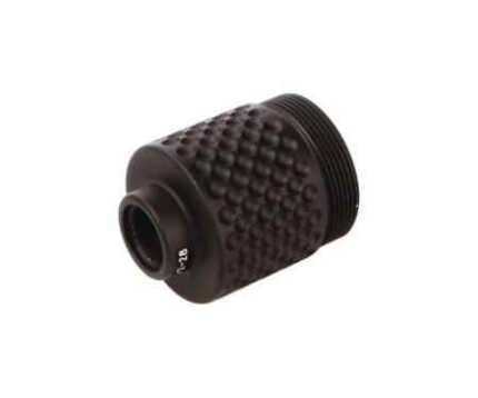 Textured black threaded plastic knob