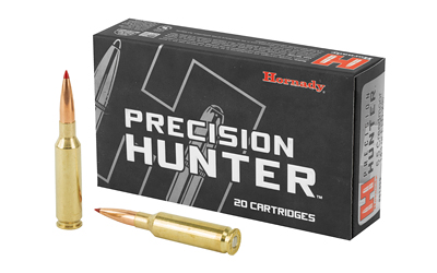 Hornady Precision Hunter ammo box with two cartridges