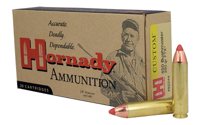 Hornady ammunition box with cartridges