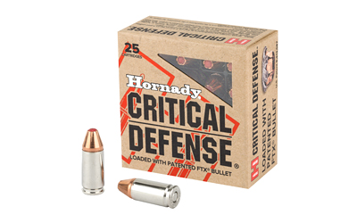 Hornady Critical Defense ammunition box with bullets