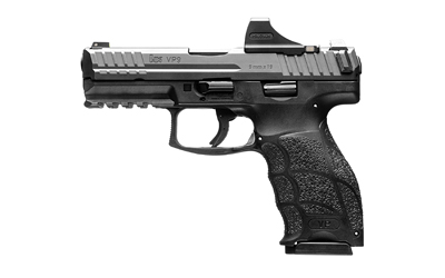 Black semi-automatic pistol with sight