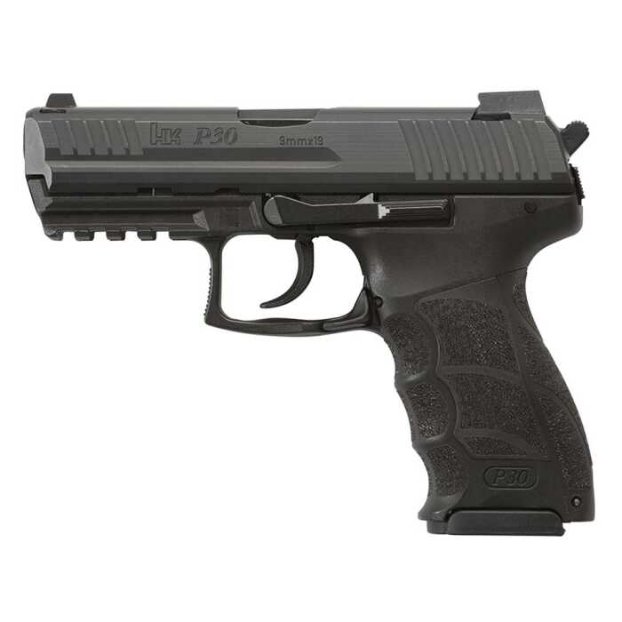 Black HK P30 handgun, 9mm caliber