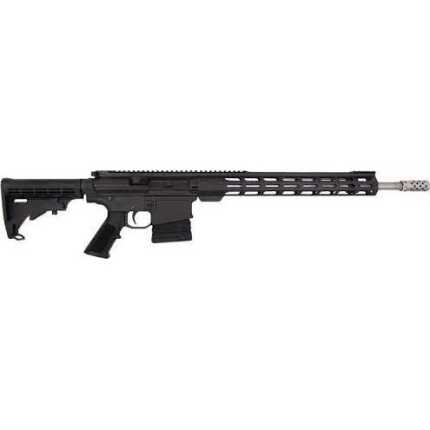 Black tactical rifle with long barrel