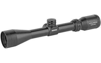 Black tactical rifle scope isolated on white background