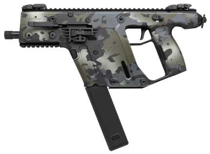 Camo patterned Kriss Vector submachine gun isolated