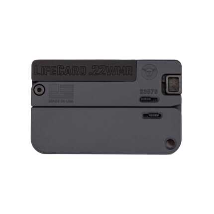 Compact Lifecard .22WMR firearm on white background