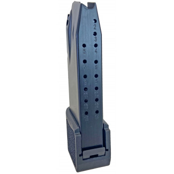 Vertical handgun magazine with numbered slots