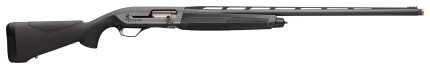 Modern black semiautomatic shotgun with carbon fiber design